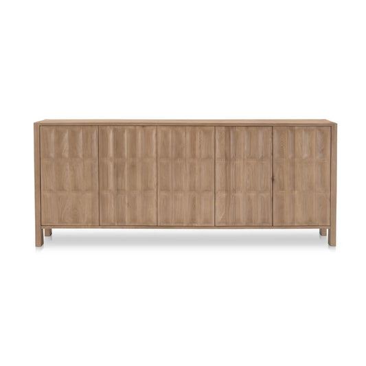 Luxury Carved Oak 5-Door Sideboard European Style for Villa