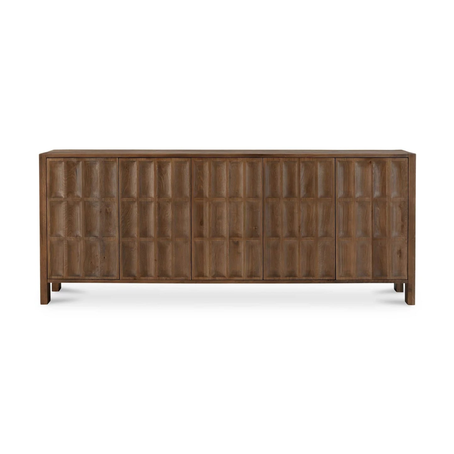 Luxury Carved Oak 5-Door Sideboard European Style for Villa