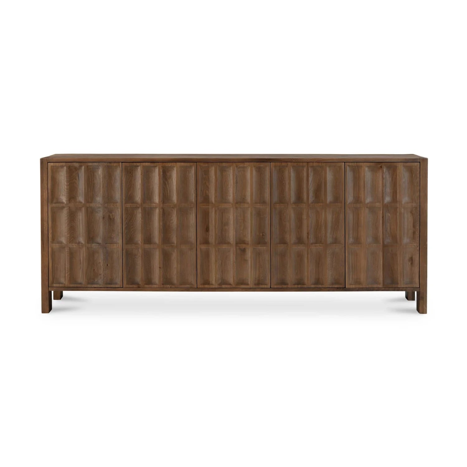 Luxury Carved Oak 5-Door Sideboard European Style for Villa