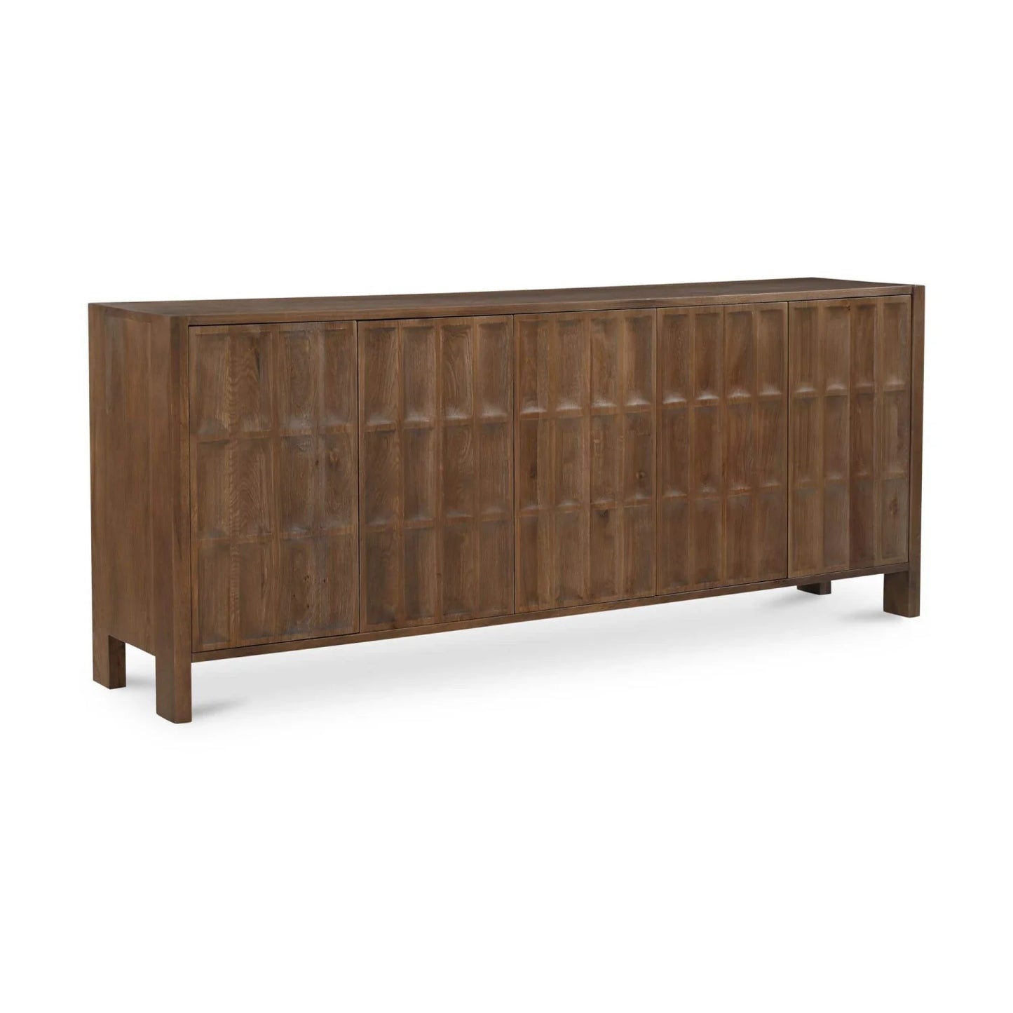 Luxury Carved Oak 5-Door Sideboard European Style for Villa