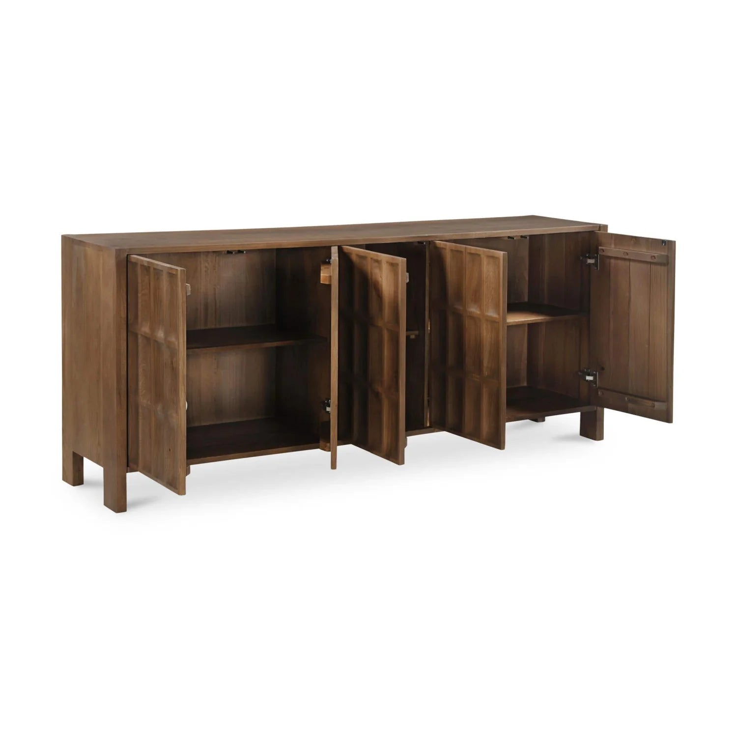 Luxury Carved Oak 5-Door Sideboard European Style for Villa