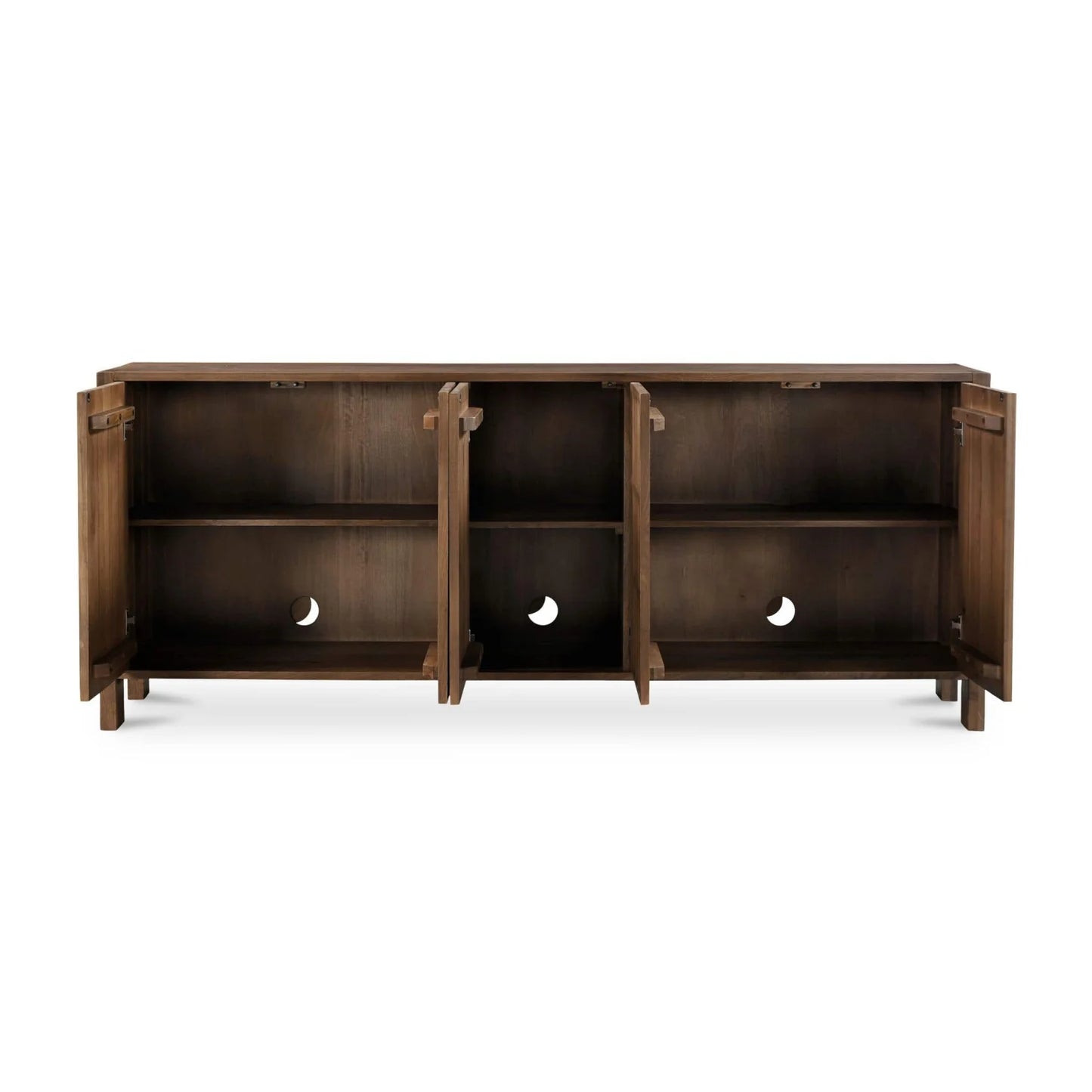Luxury Carved Oak 5-Door Sideboard European Style for Villa