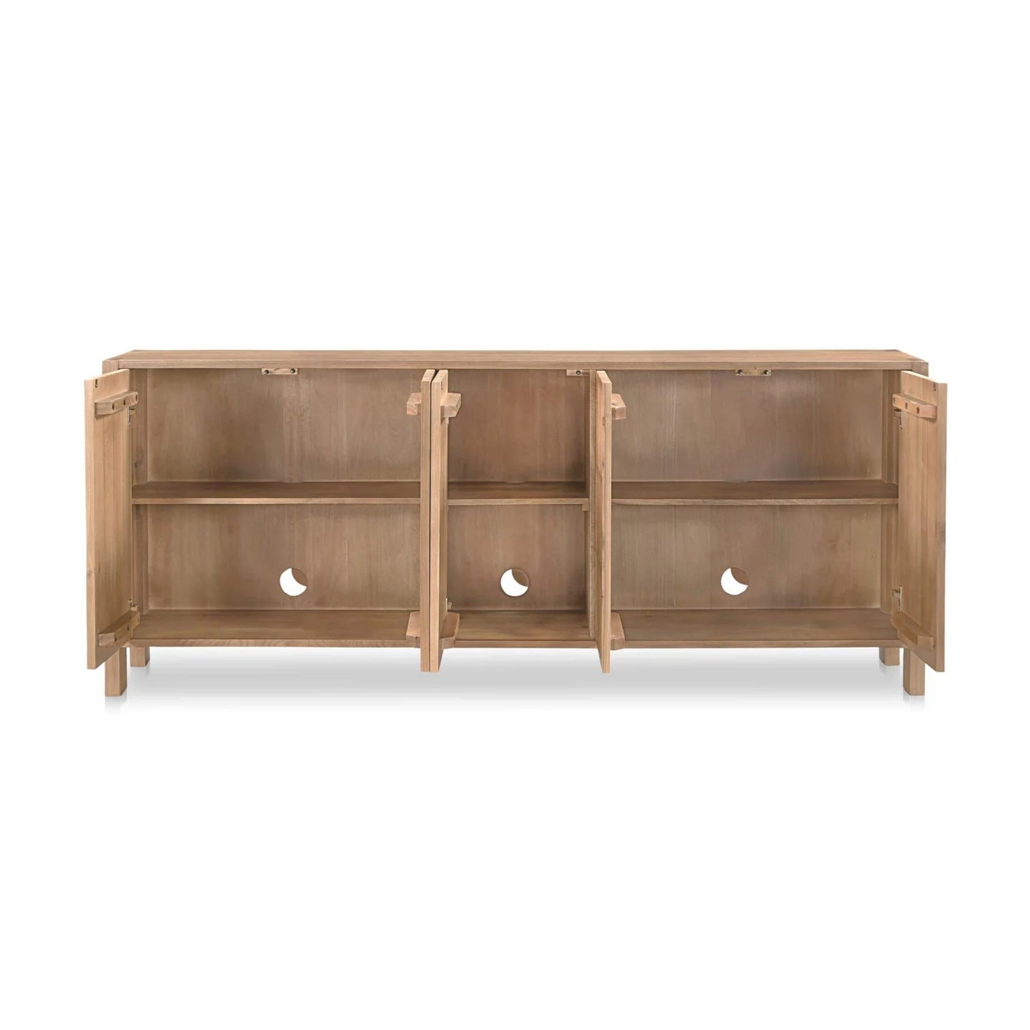 Luxury Carved Oak 5-Door Sideboard European Style for Villa