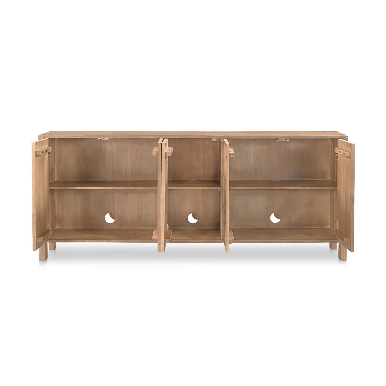 Luxury Carved Oak 5-Door Sideboard European Style for Villa
