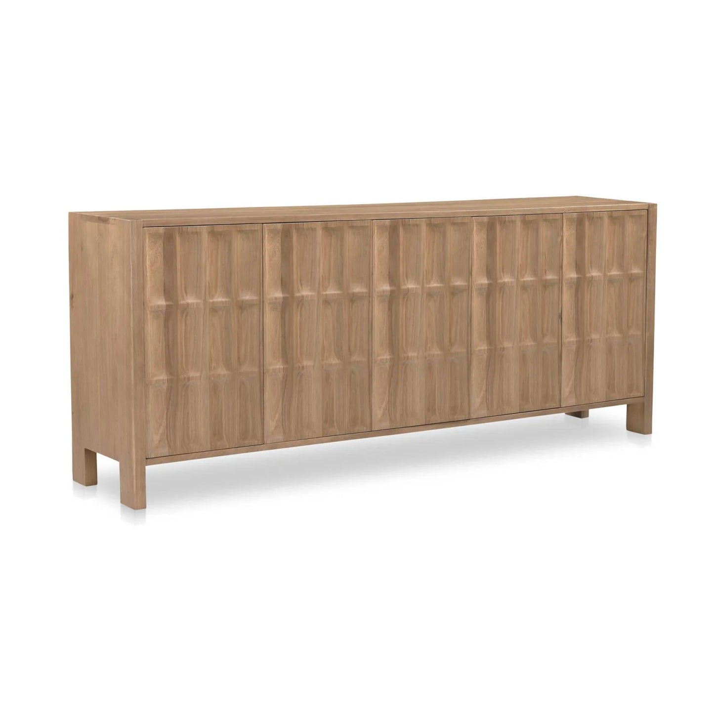 Luxury Carved Oak 5-Door Sideboard European Style for Villa