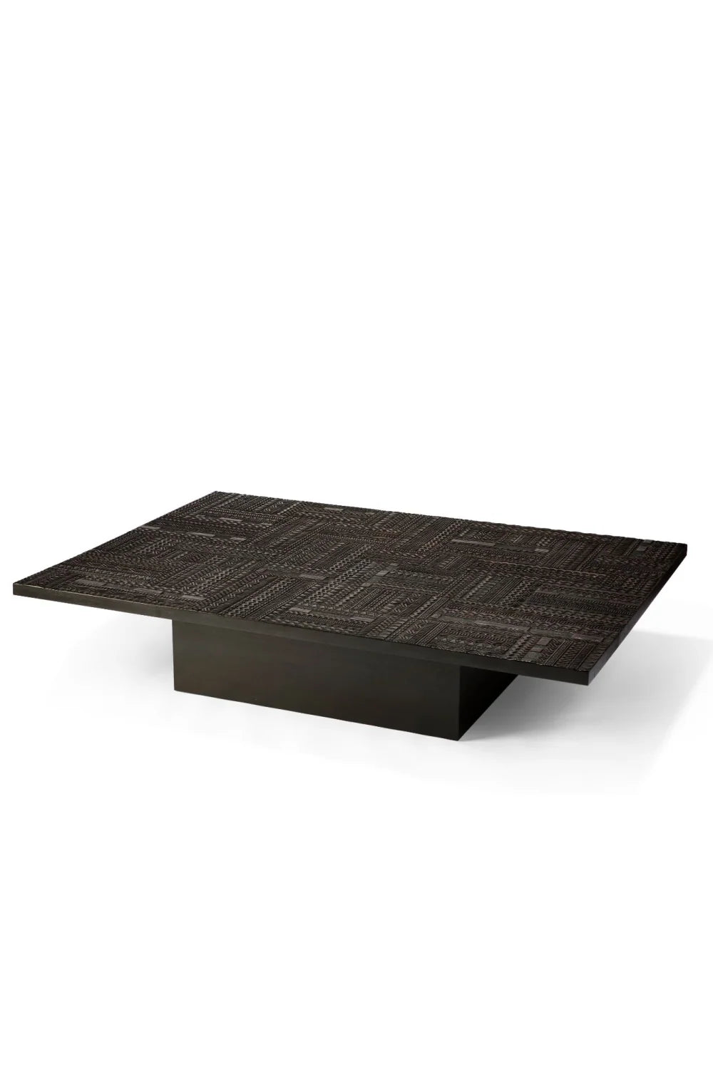 Luxury Carved Teak Coffee Table Modern Italian Style for Villa