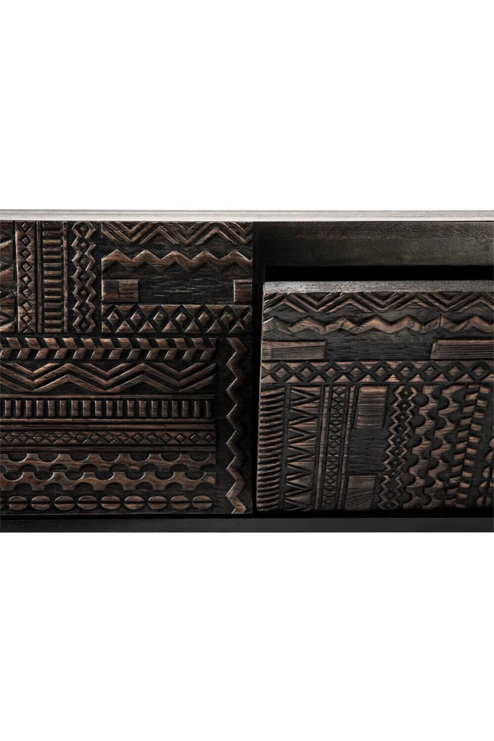 Luxury Carved Teak Media Unit Modern Italian Style for Villa