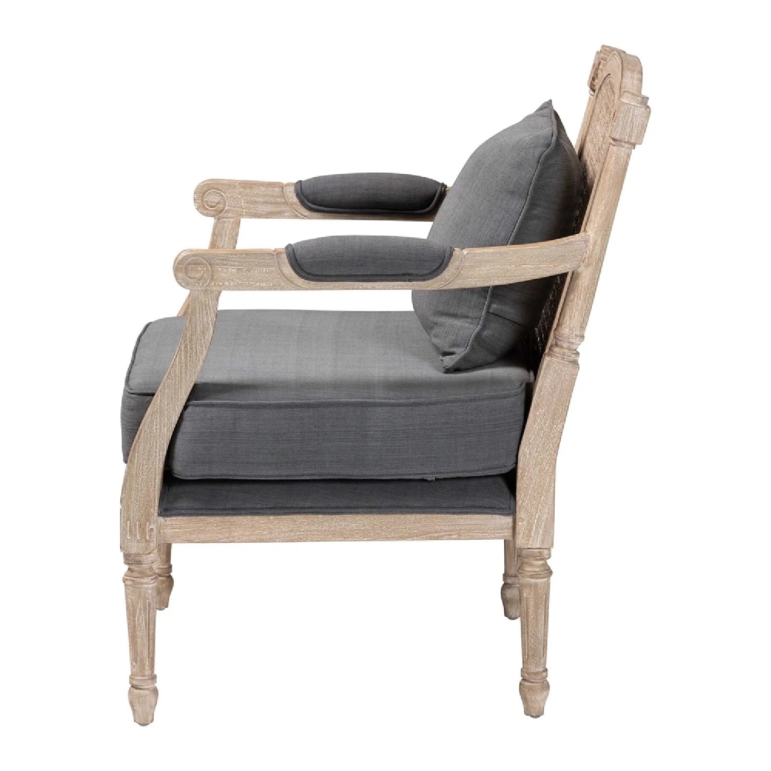 Luxury Carved Wood Accent Chair Modern European Style for Villa