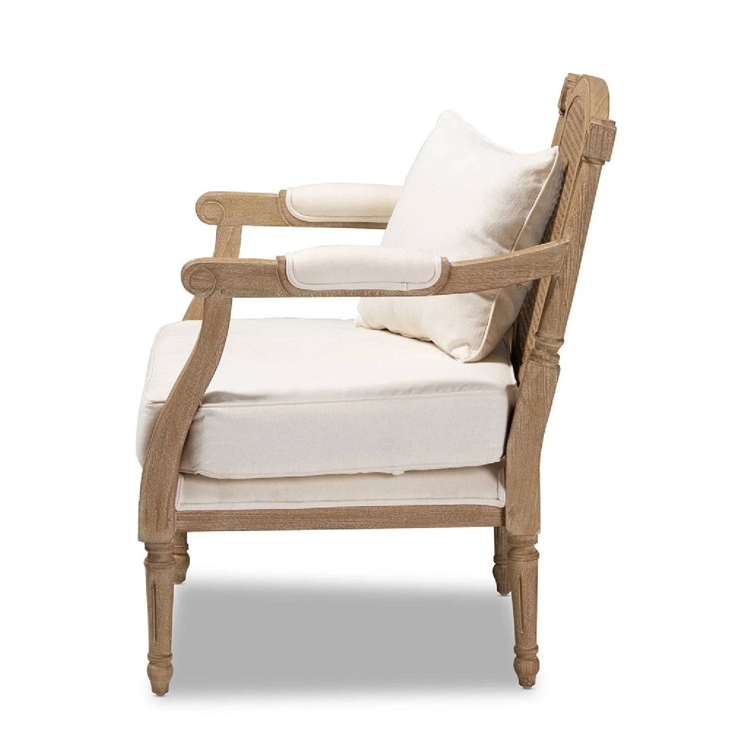 Luxury Carved Wood Accent Chair Modern European Style for Villa