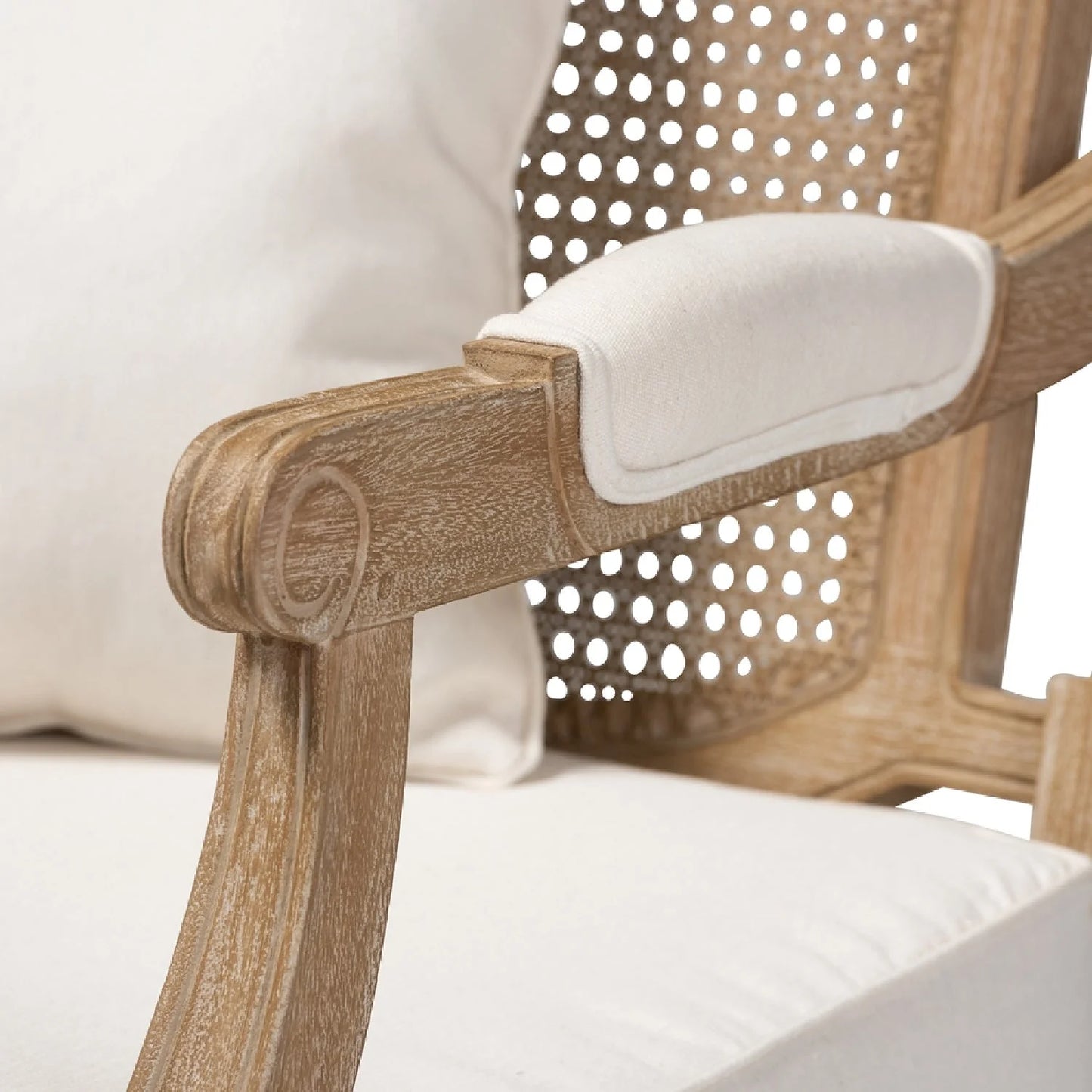 Luxury Carved Wood Accent Chair Modern European Style for Villa