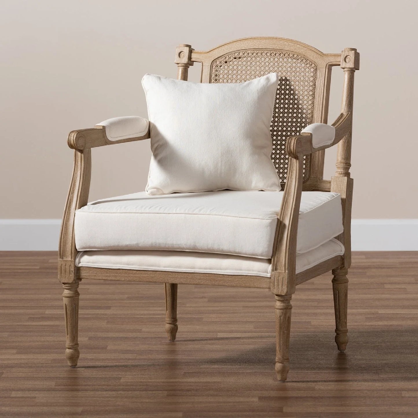 Luxury Carved Wood Accent Chair Modern European Style for Villa