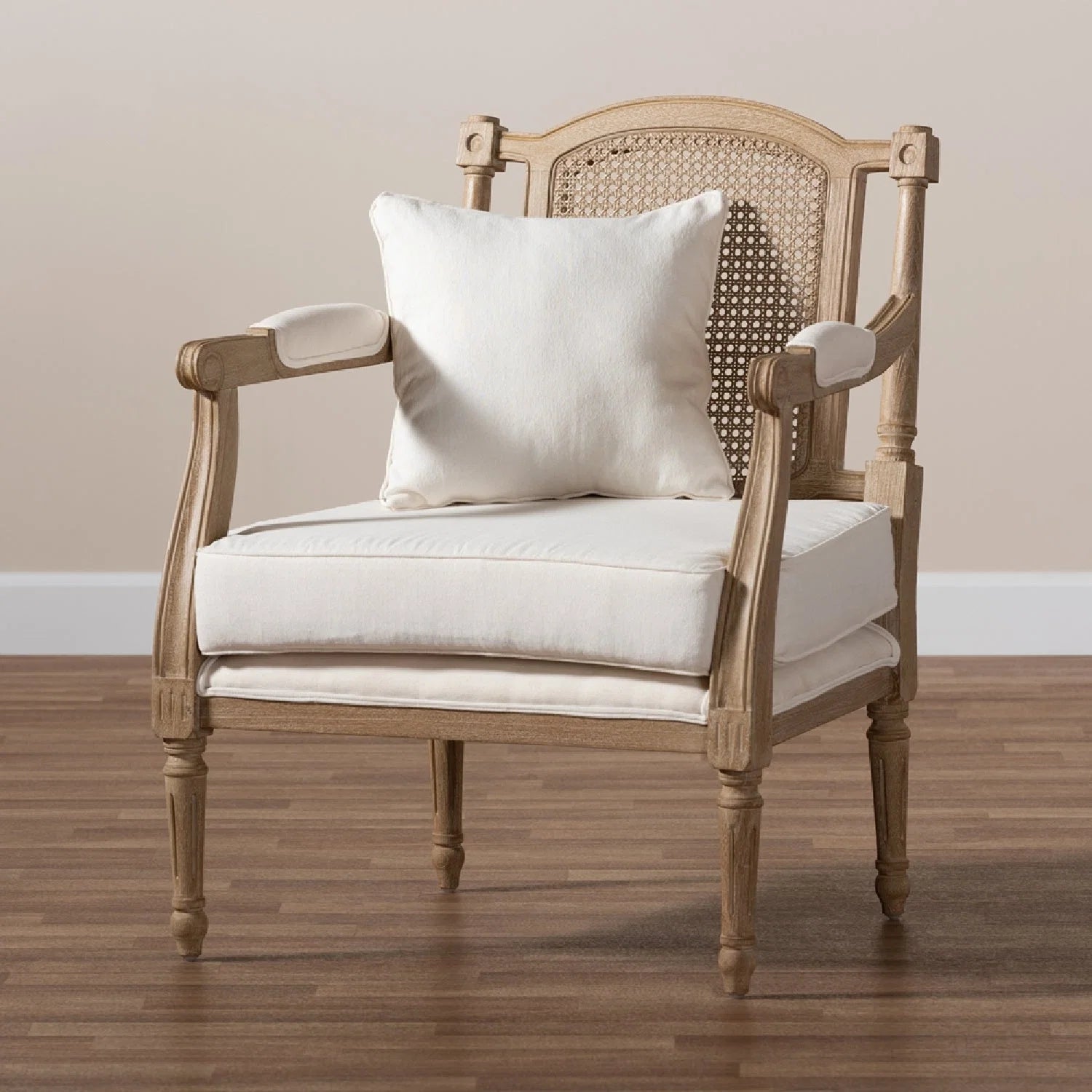 Luxury Carved Wood Accent Chair Modern European Style for Villa