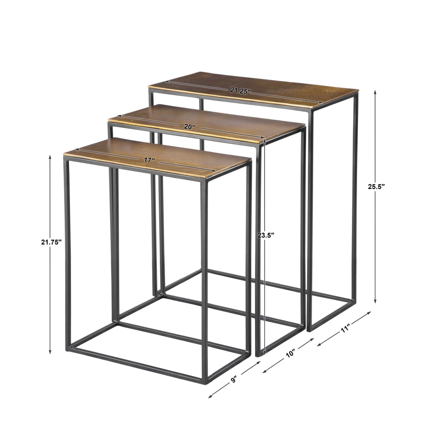 Luxury Cast Aluminum Nesting Coffee Table Modern Italian Style for Villa