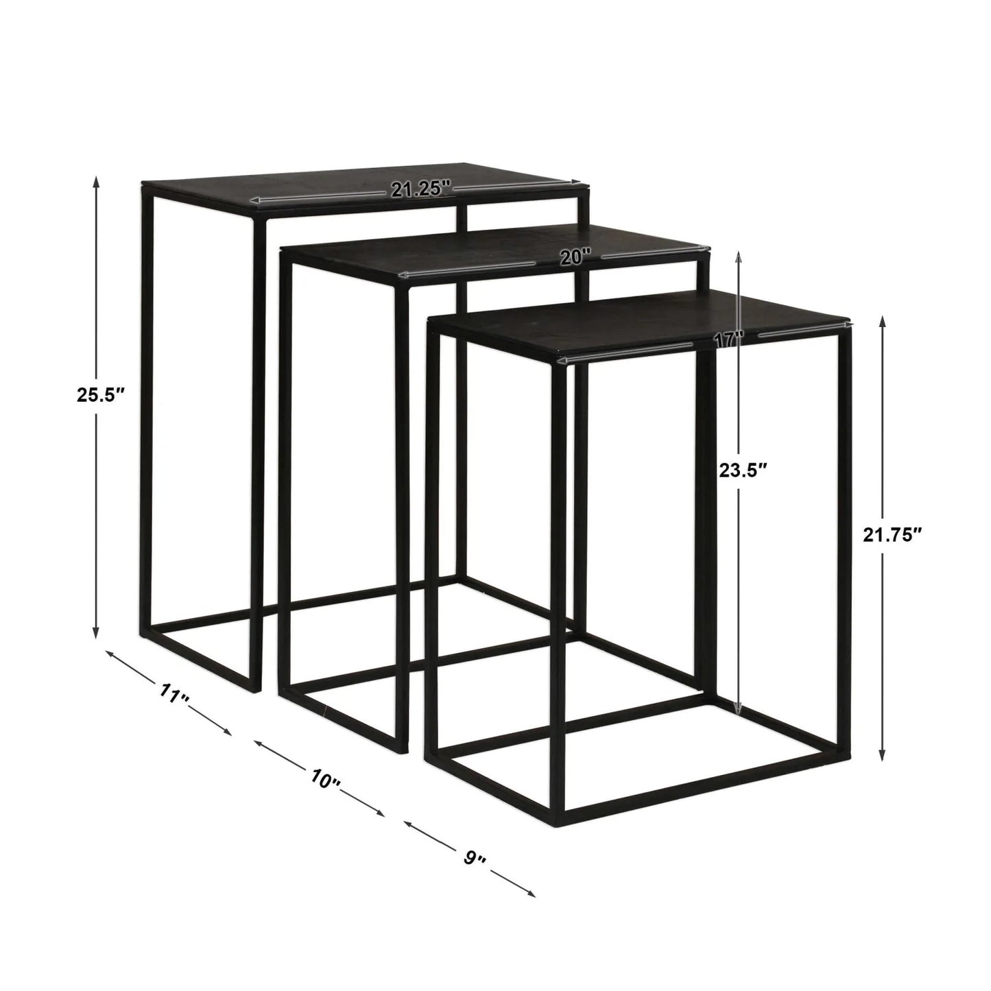 Luxury Cast Aluminum Nesting Coffee Table Modern Italian Style for Villa
