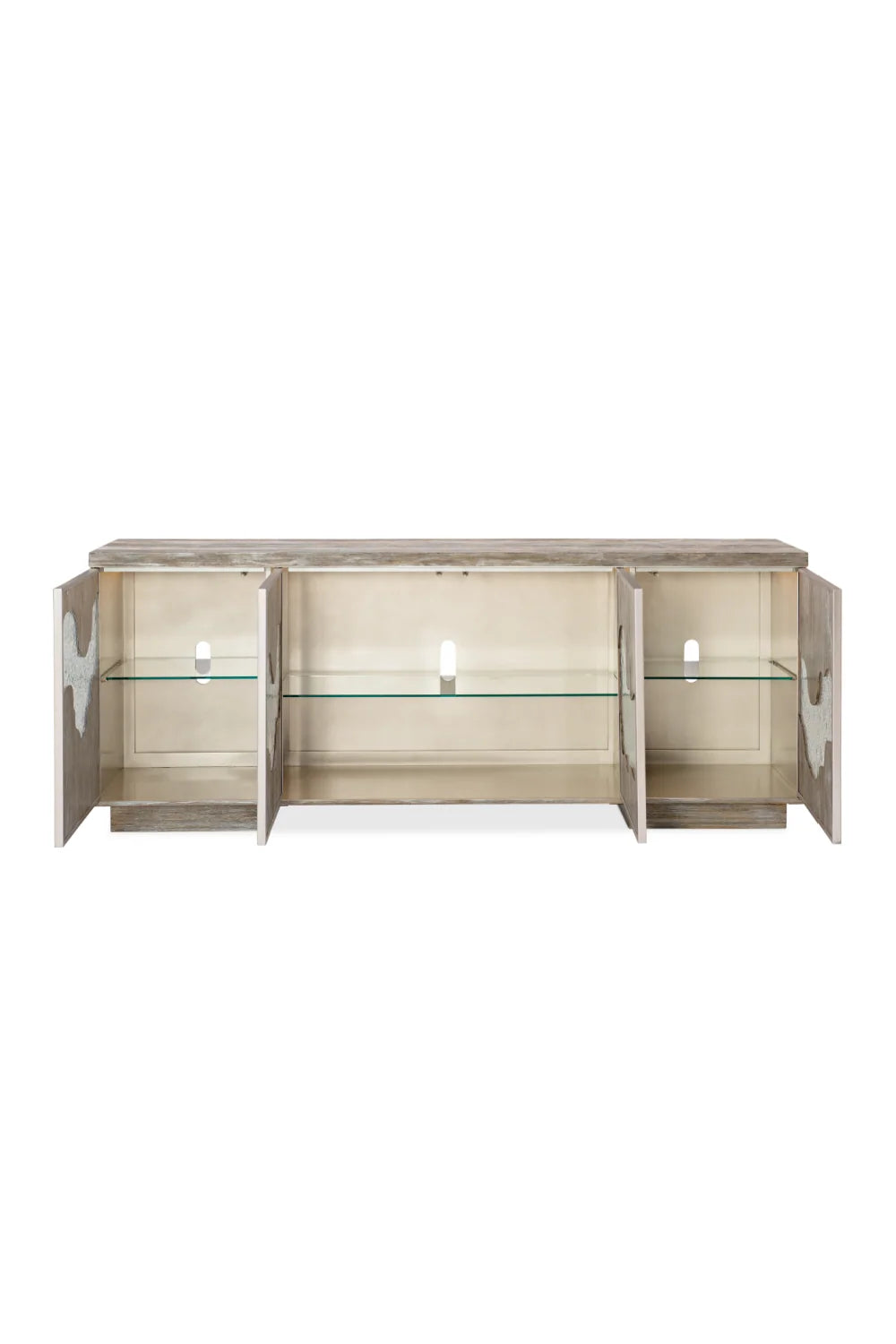 Luxury Cast Glass 4-Door Sideboard European Style for Villa