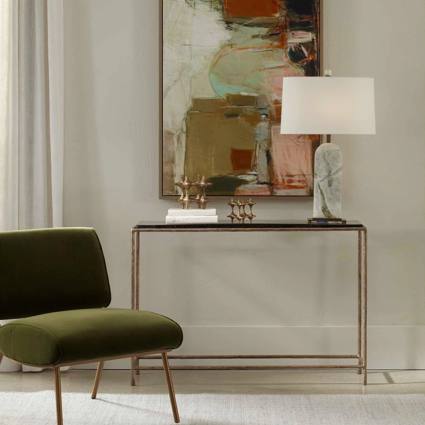 Luxury Cast Glass Console Table Modern Italian Style for Villa