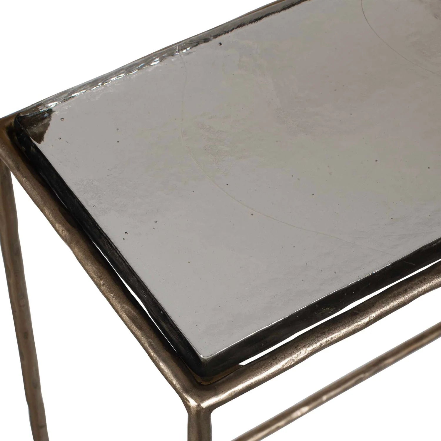 Luxury Cast Glass Console Table Modern Italian Style for Villa