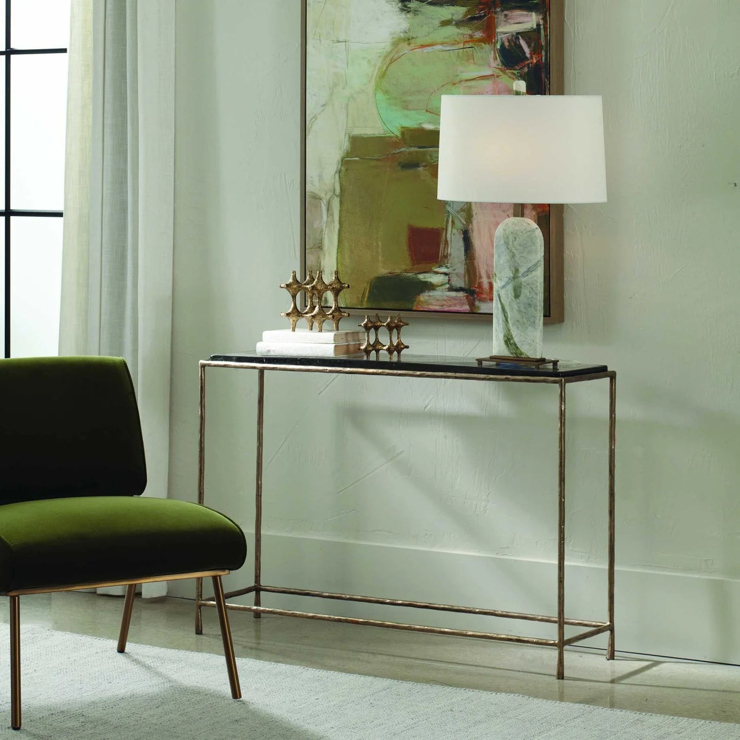 Luxury Cast Glass Console Table Modern Italian Style for Villa