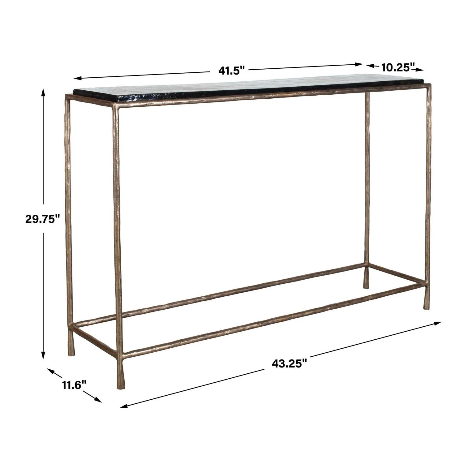 Luxury Cast Glass Console Table Modern Italian Style for Villa