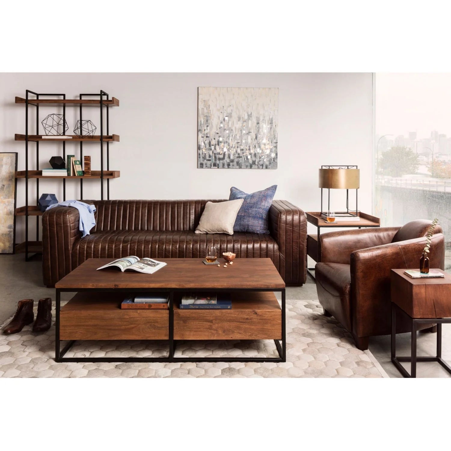 Luxury Castle Leather Sofa Modern Italian Style for Villa