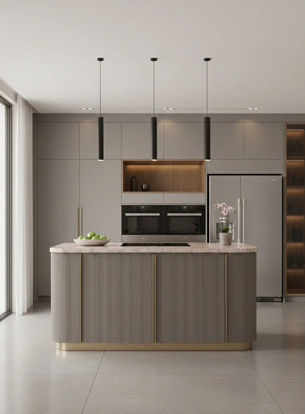 Luxury Cataldi Marble Kitchen Island Modern Italian Style for Villa