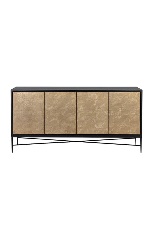 Luxury Champagne Gold 4-Door Sideboard European Style for Villa