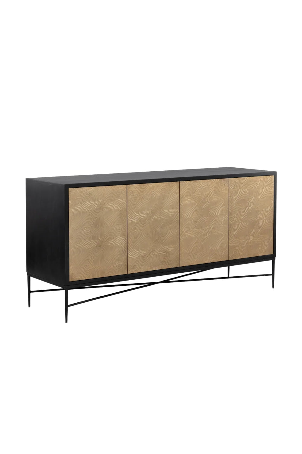 Luxury Champagne Gold 4-Door Sideboard European Style for Villa