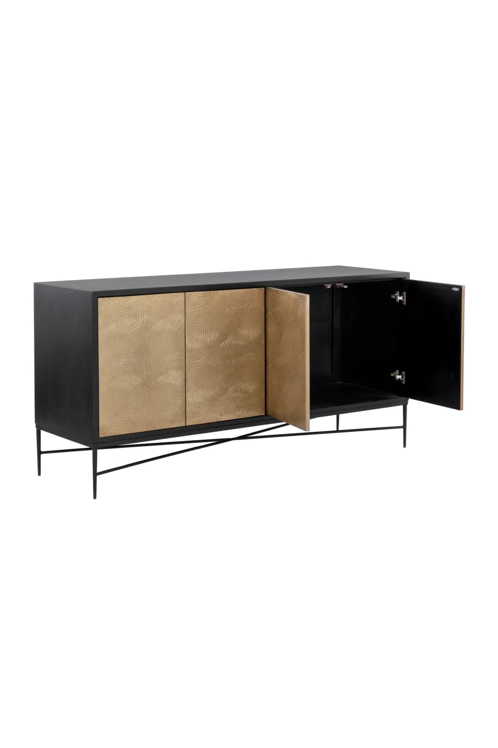 Luxury Champagne Gold 4-Door Sideboard European Style for Villa