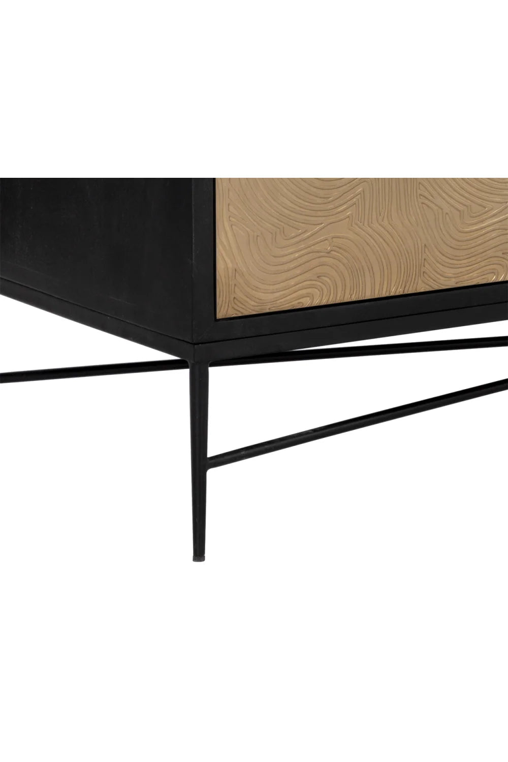 Luxury Champagne Gold 4-Door Sideboard European Style for Villa