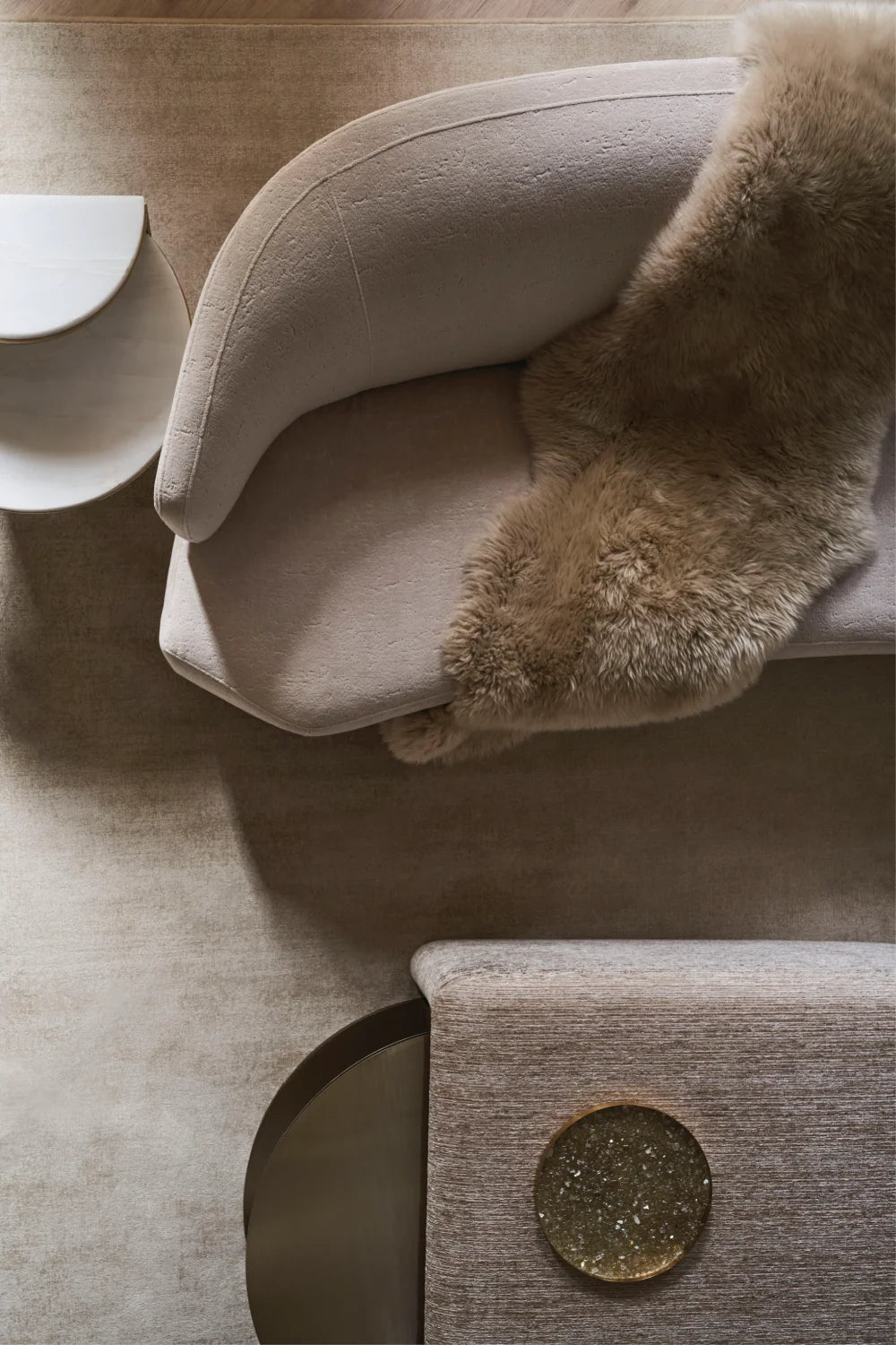 Luxury Champagne Gold Cocktail Table Modern Italian Style for Villa