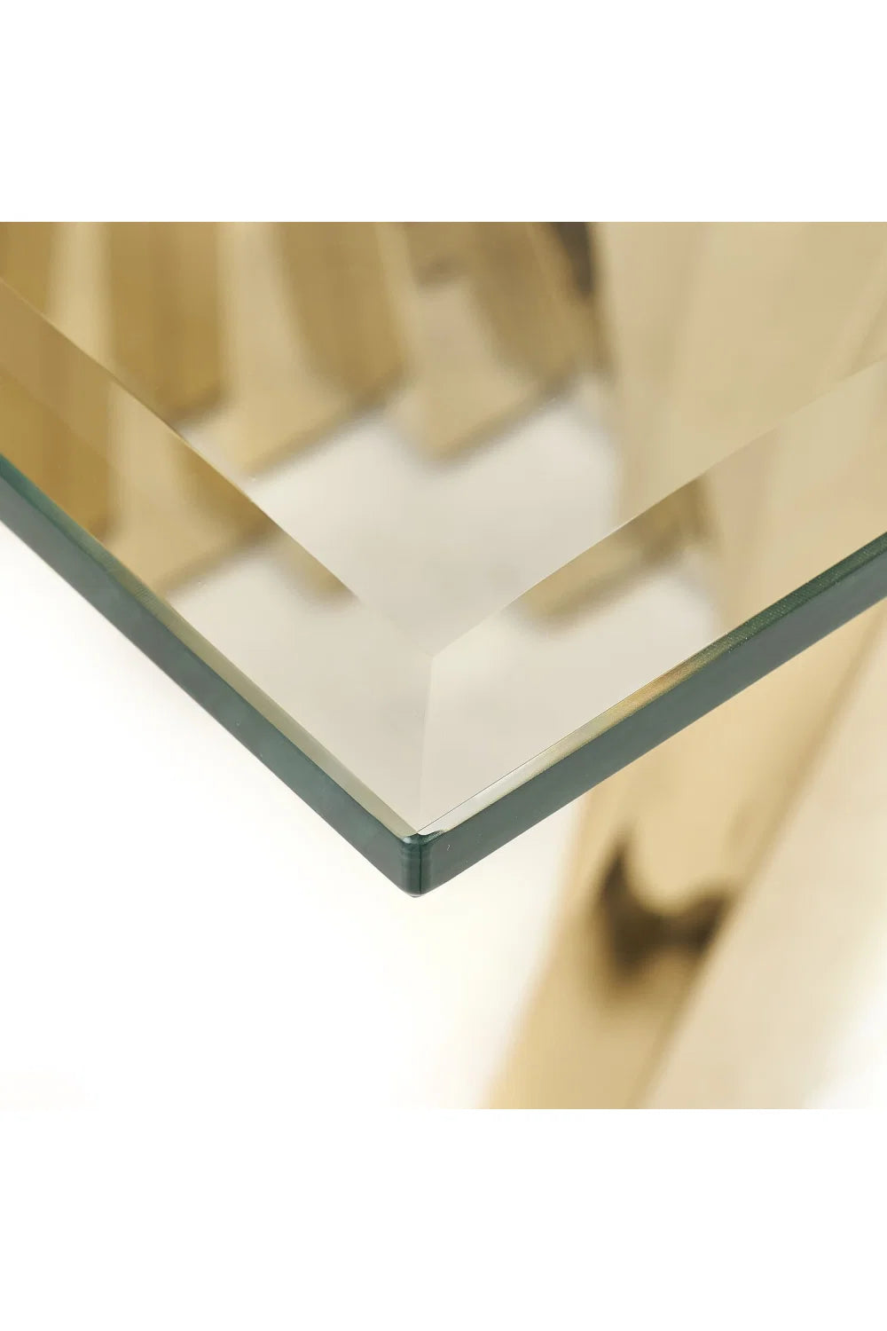 Luxury Champagne Gold Glass Dining Table Modern Italian Style for Villa
