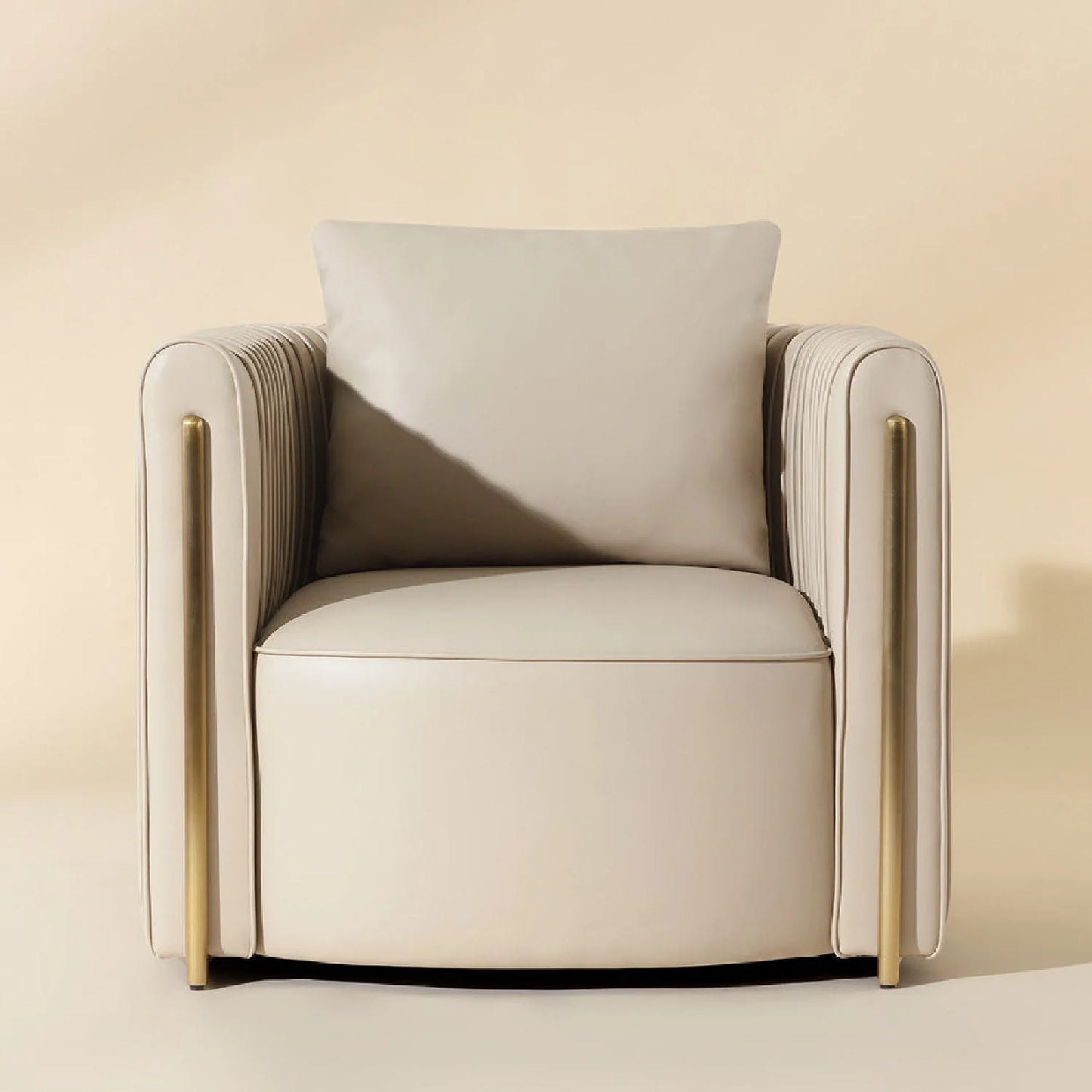 Luxury Channel Piped Lounge Chair European Style for Villa