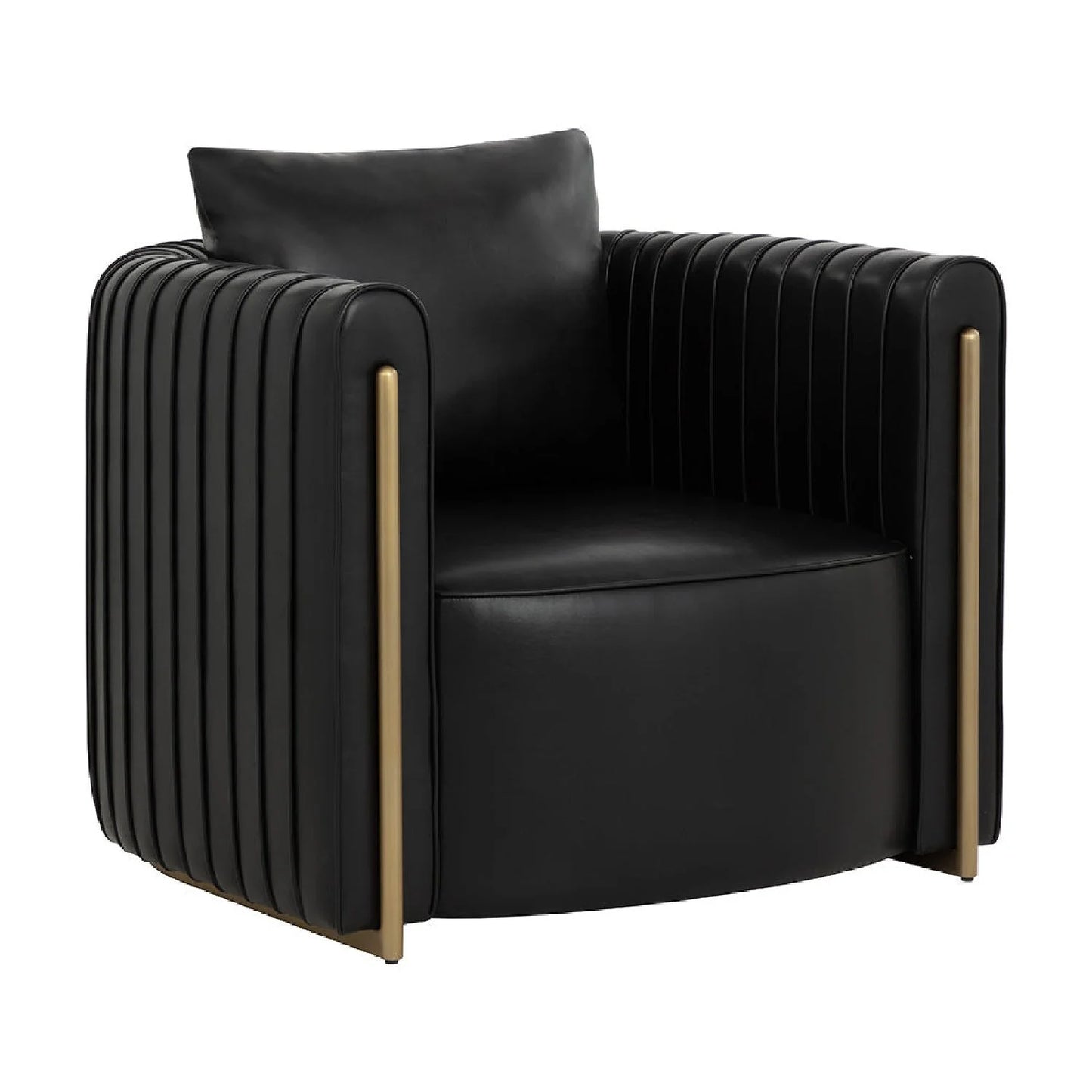 Luxury Channel Piped Lounge Chair European Style for Villa