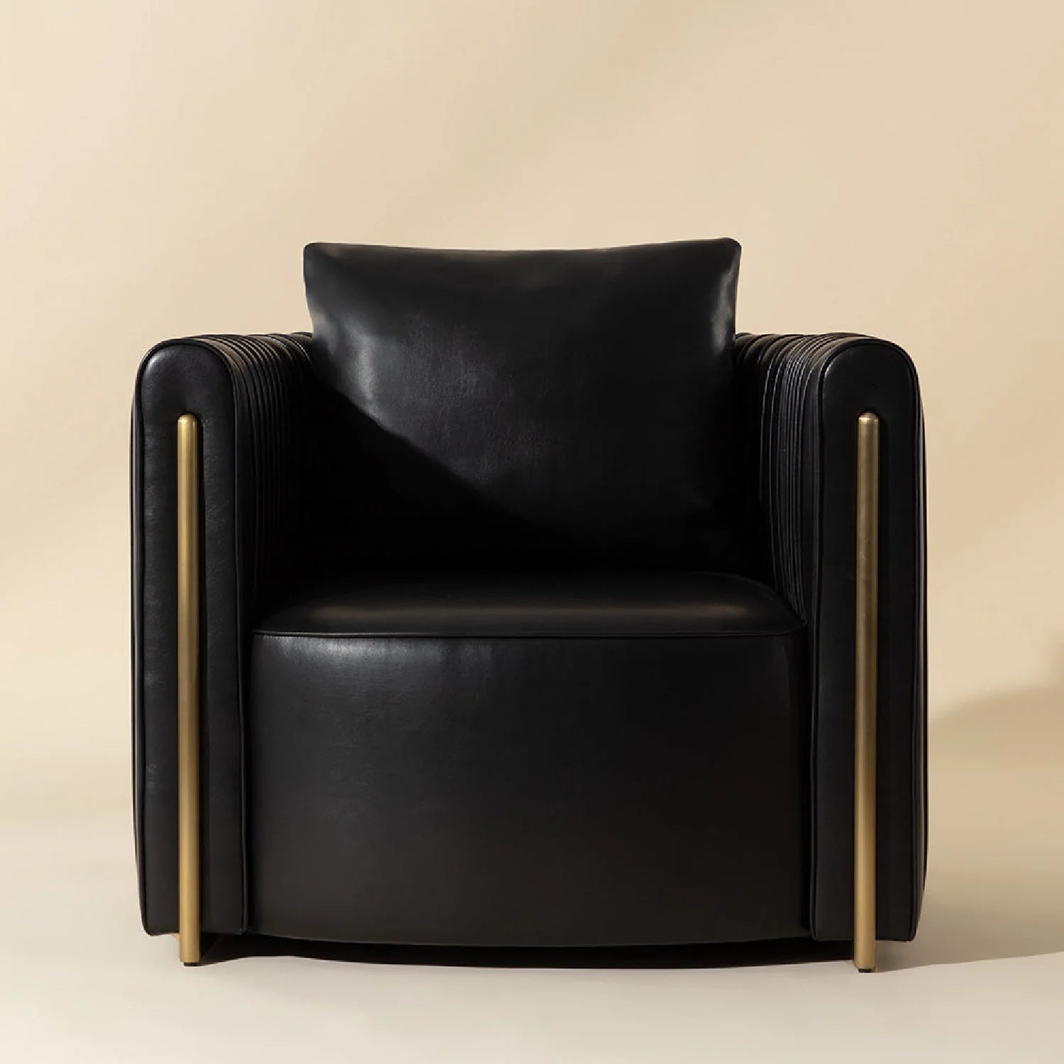 Luxury Channel Piped Lounge Chair European Style for Villa