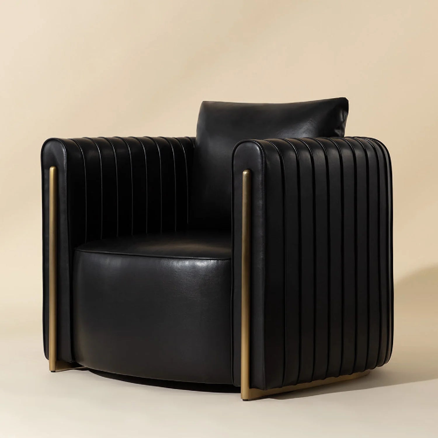 Luxury Channel Piped Lounge Chair European Style for Villa