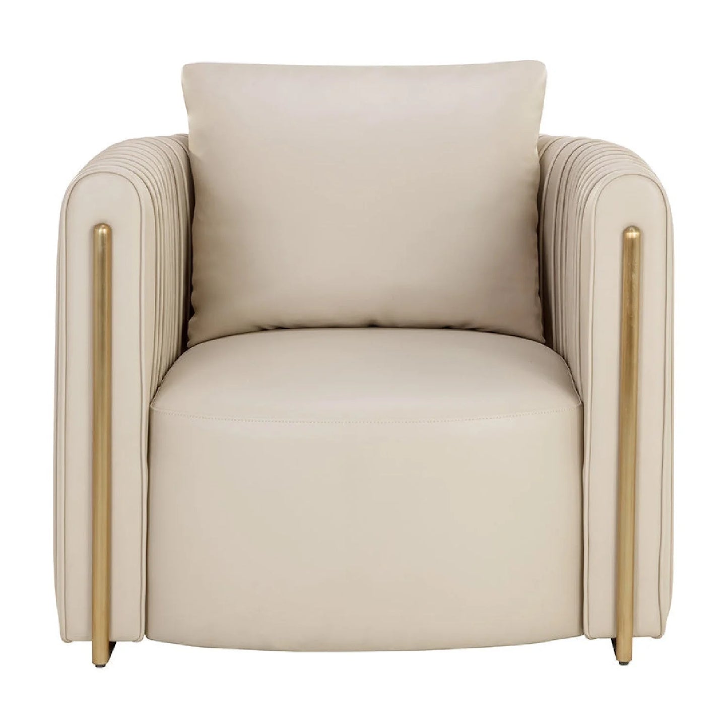 Luxury Channel Piped Lounge Chair European Style for Villa