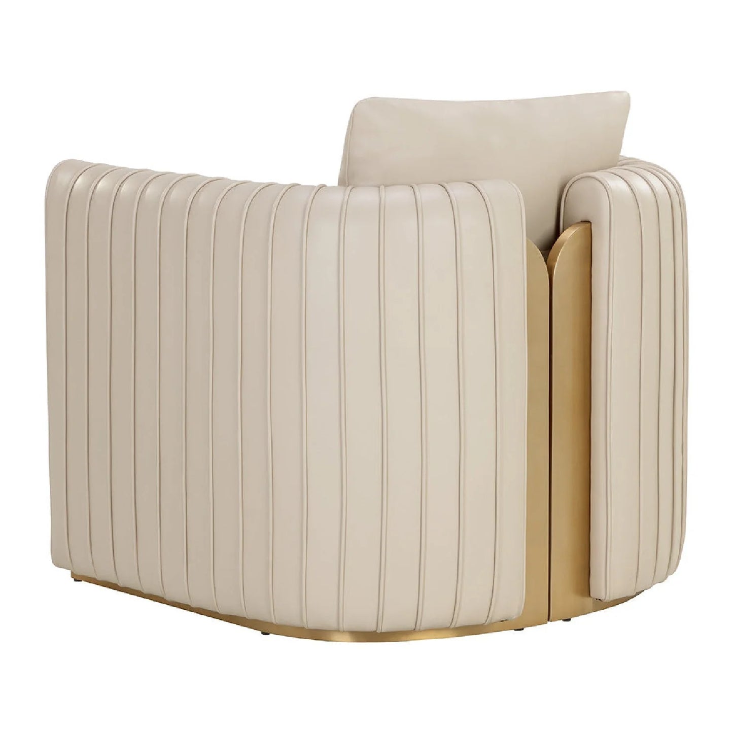 Luxury Channel Piped Lounge Chair European Style for Villa