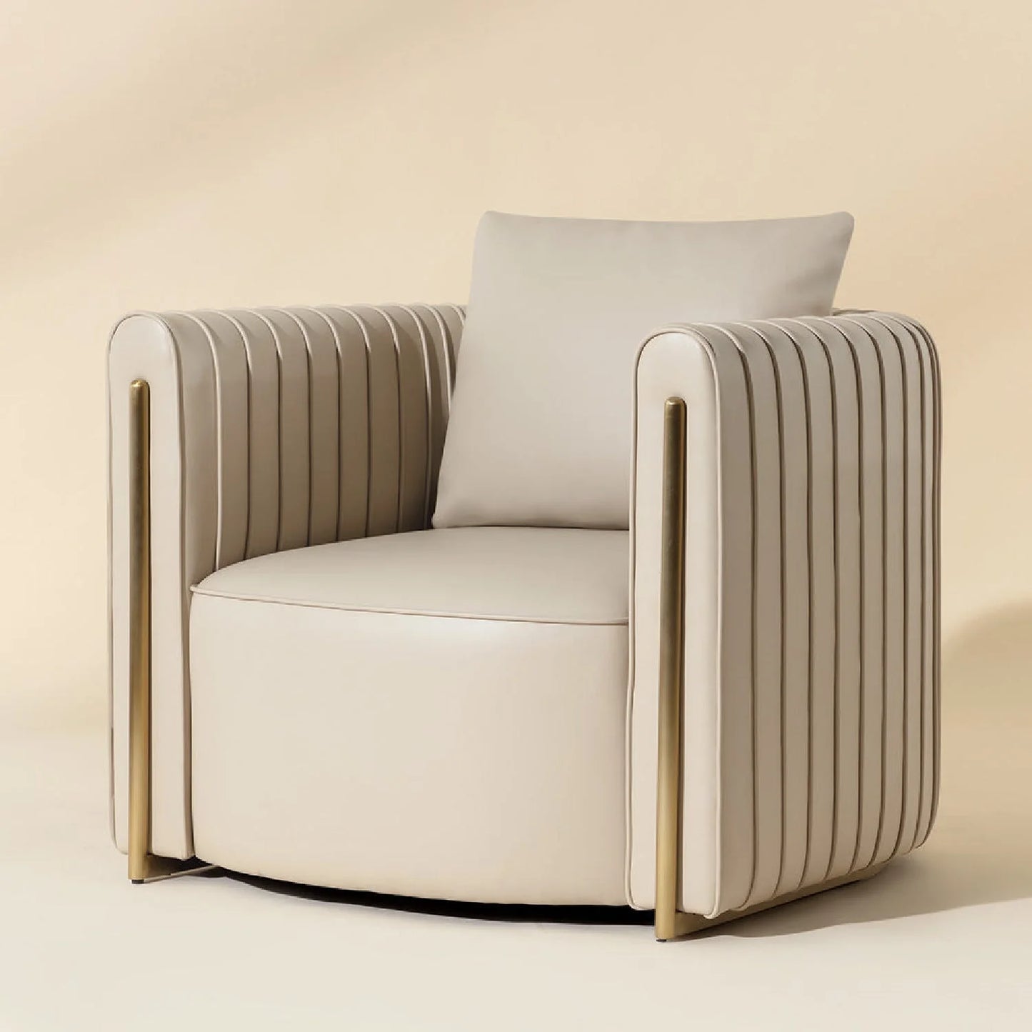 Luxury Channel Piped Lounge Chair European Style for Villa