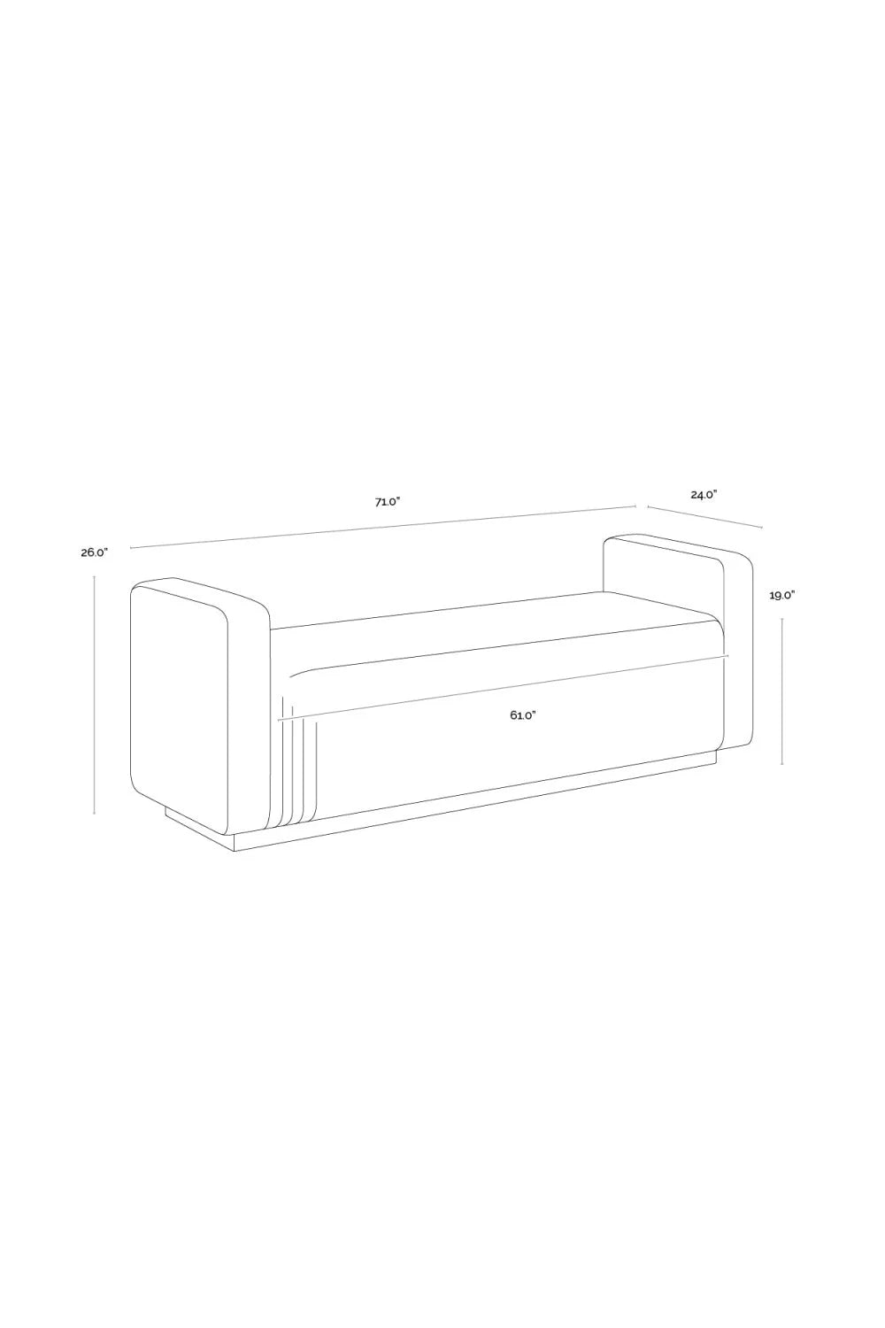 Luxury Channel Tufted Bench European Style for Villa