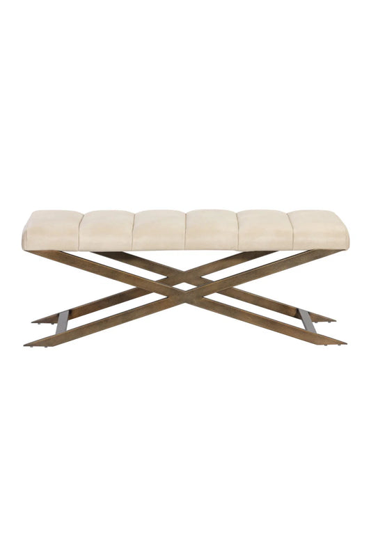 Luxury Channel Tufted Bench European Style for Villa