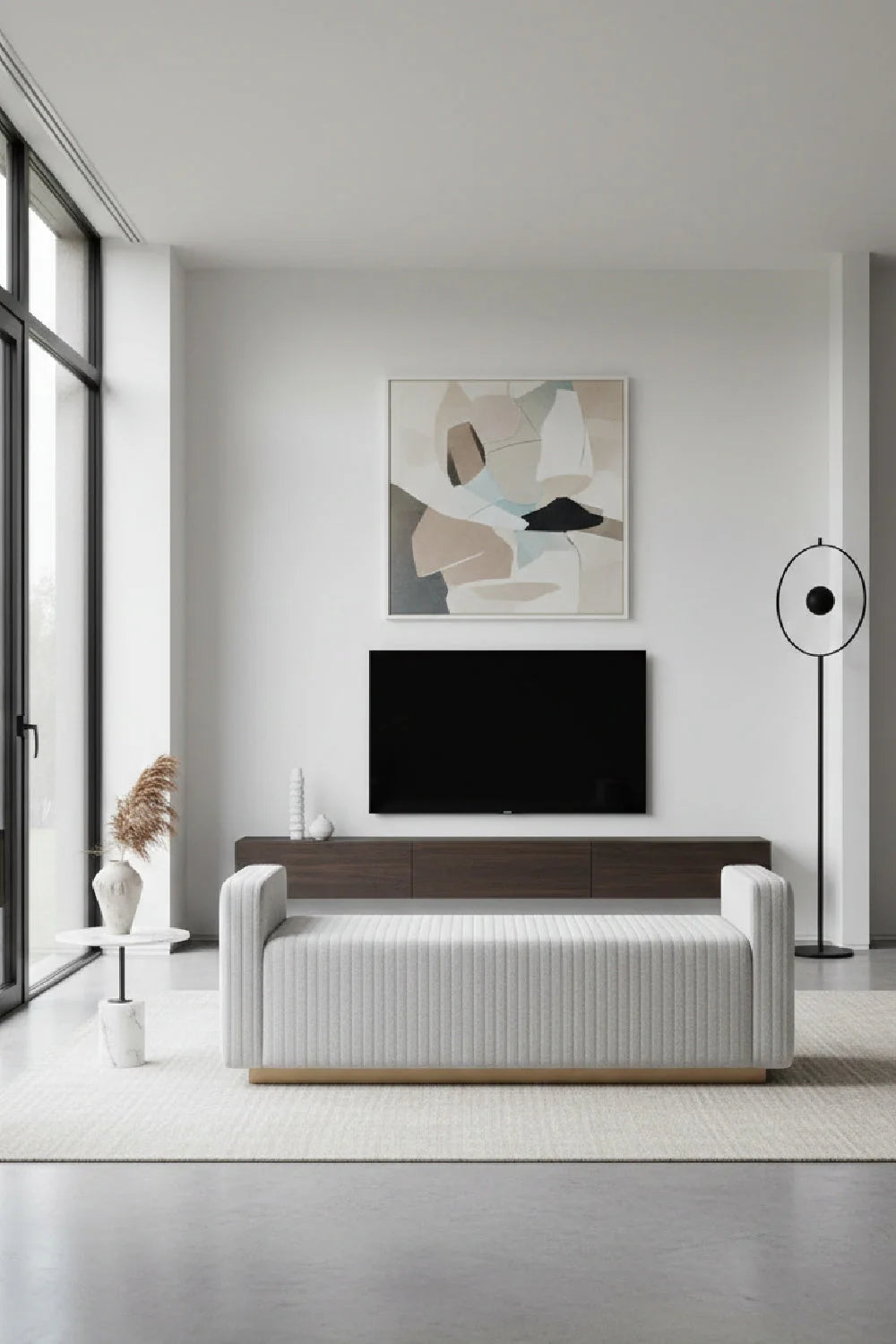 Luxury Channel Tufted Bench European Style for Villa
