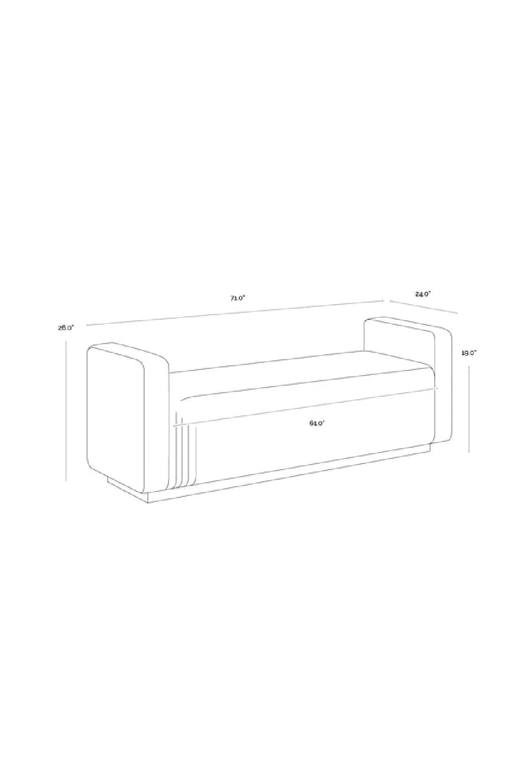 Luxury Channel Tufted Bench European Style for Villa