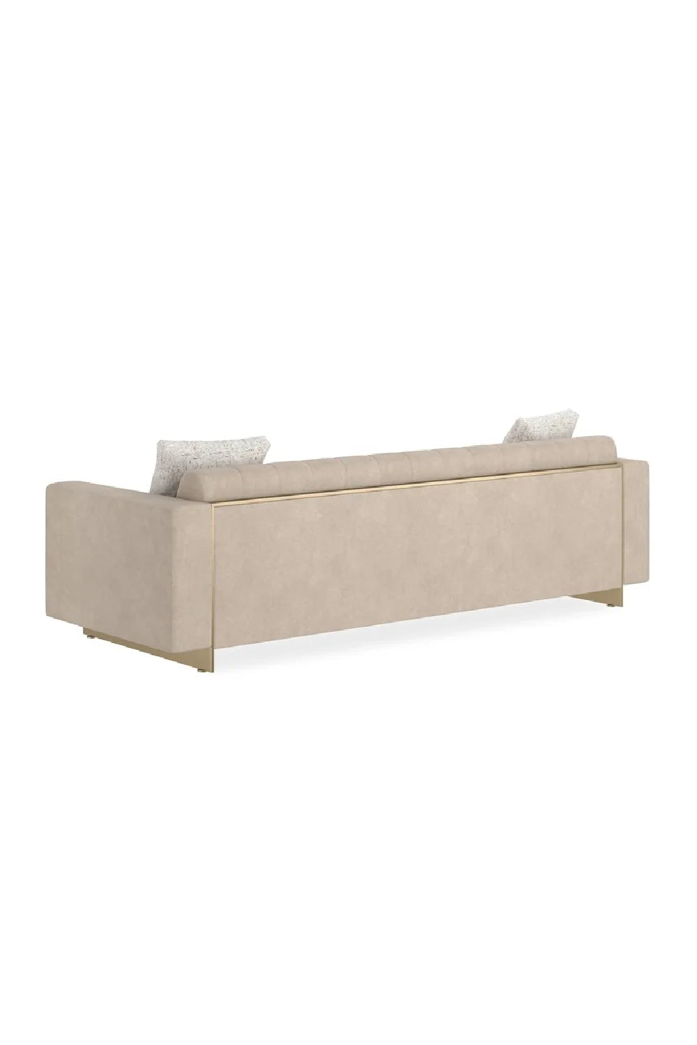 Luxury Channel-Tufted Cream Fabric Sofa Modern Italian Style for Villa