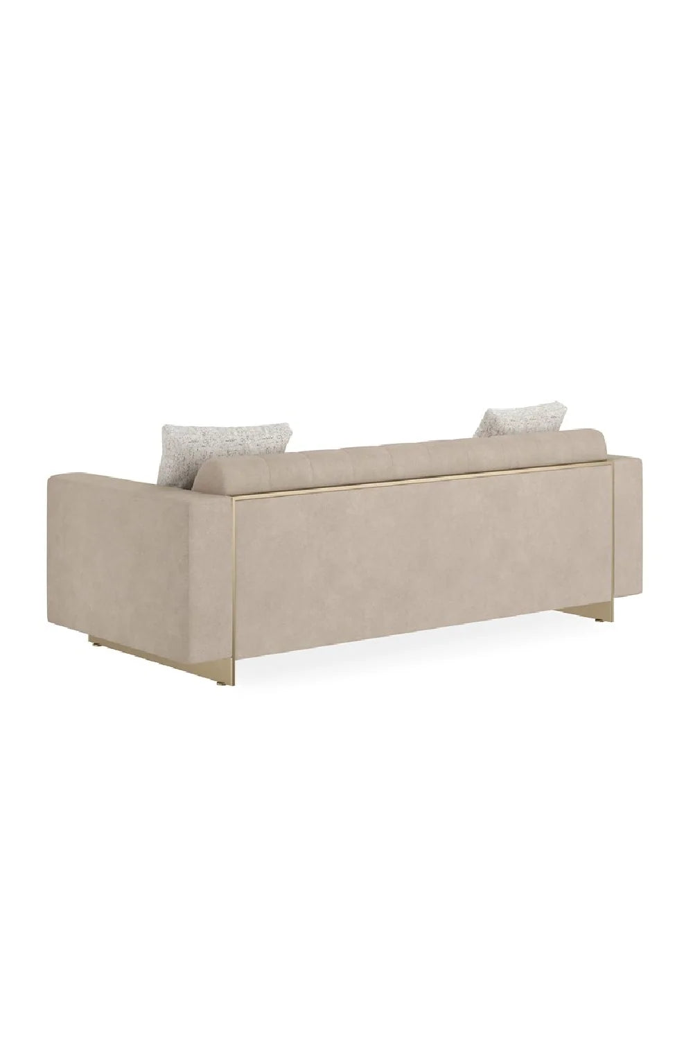 Luxury Channel-Tufted Cream Fabric Sofa Modern Italian Style for Villa