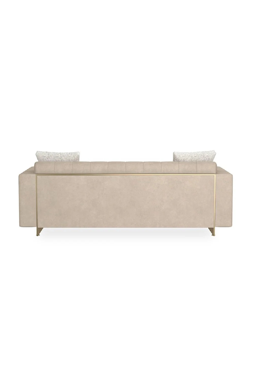 Luxury Channel-Tufted Cream Fabric Sofa Modern Italian Style for Villa