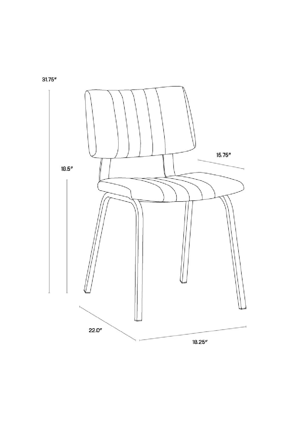 Luxury Channel Tufted Modern Dining Chair European Style for Villa