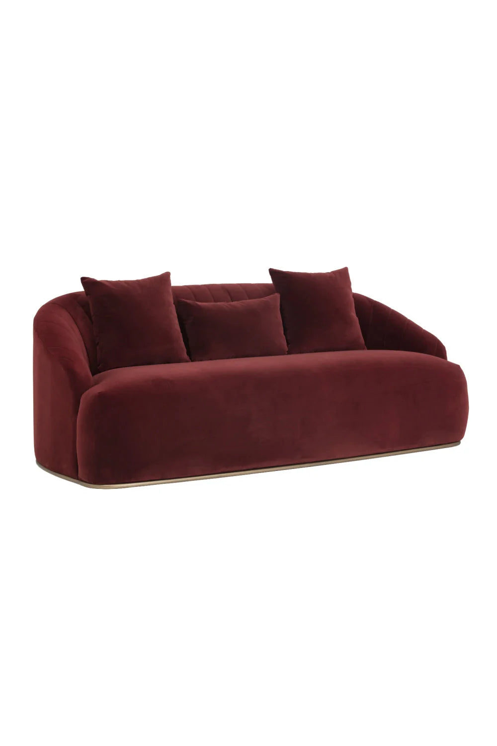 Luxury Channel Tufted Velvet Sofa Modern Italian Style for Villa