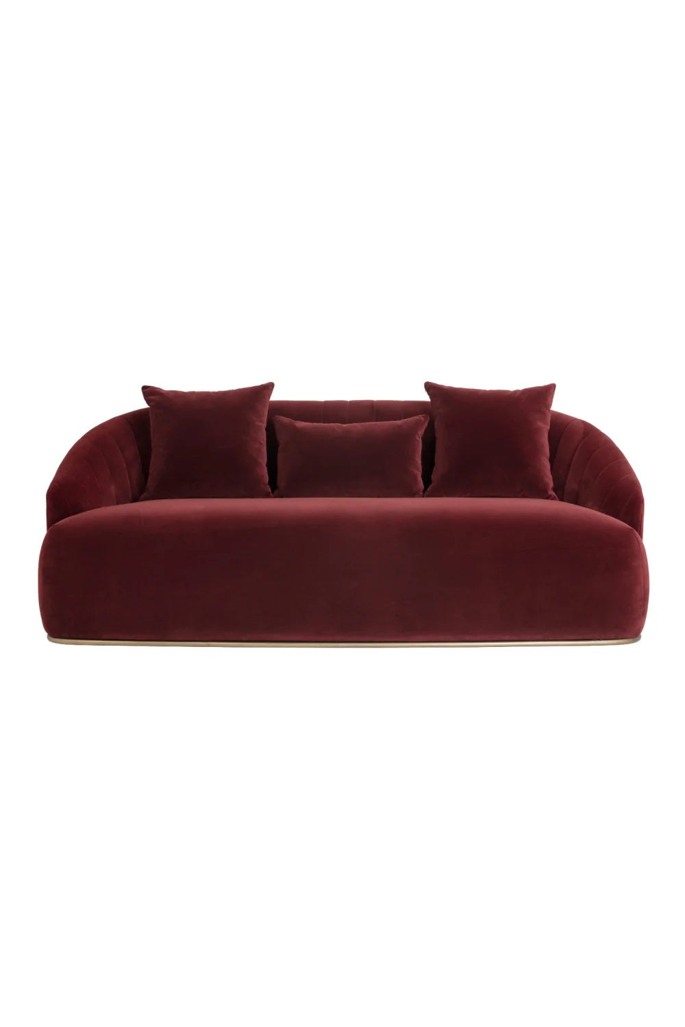 Luxury Channel Tufted Velvet Sofa Modern Italian Style for Villa