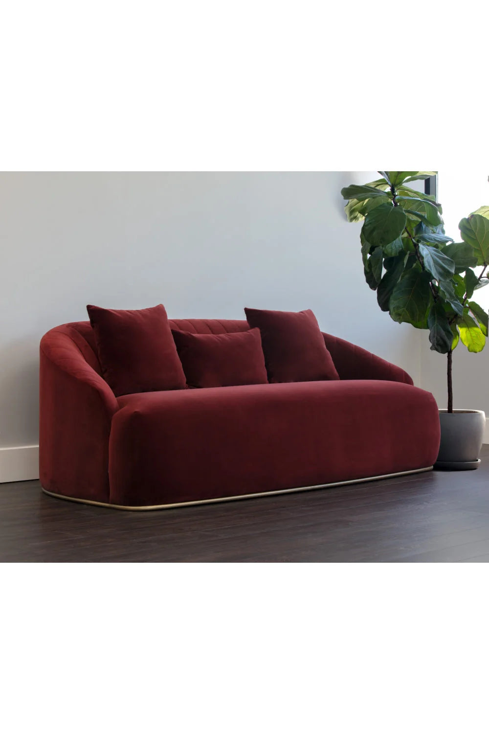 Luxury Channel Tufted Velvet Sofa Modern Italian Style for Villa