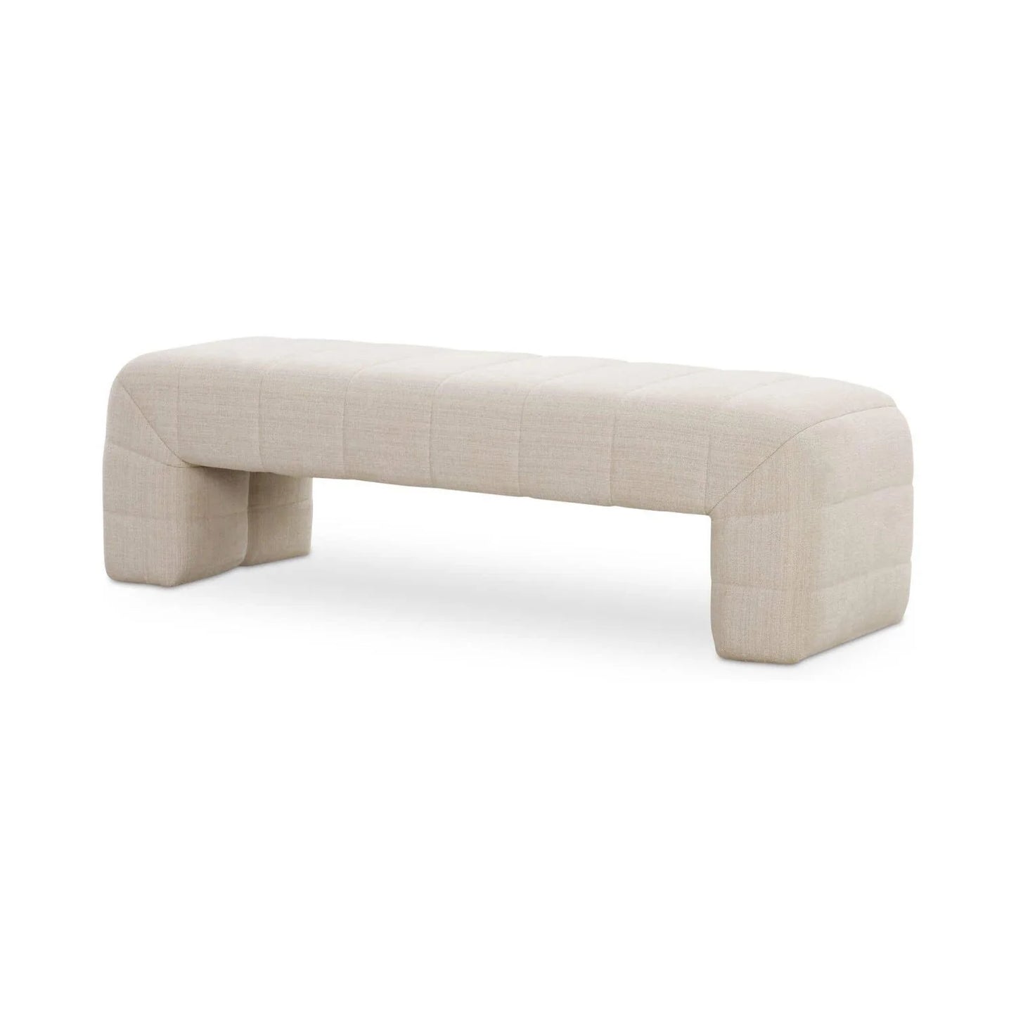 Luxury Channel Upholstered Bench European Style for Villa